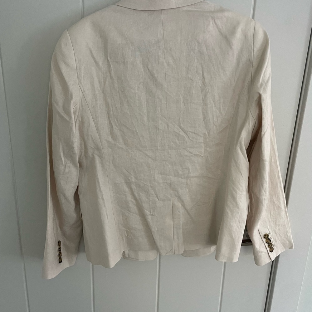 Quince Cream Single-Button Linen Blazer - Picture 5 of 9